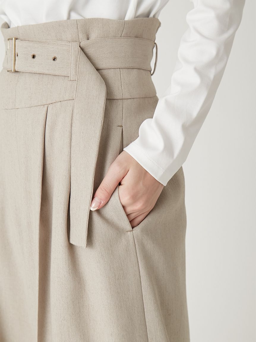 FRAY I.D「ハイウエストベルトパンツ／UVカット」|チノ|