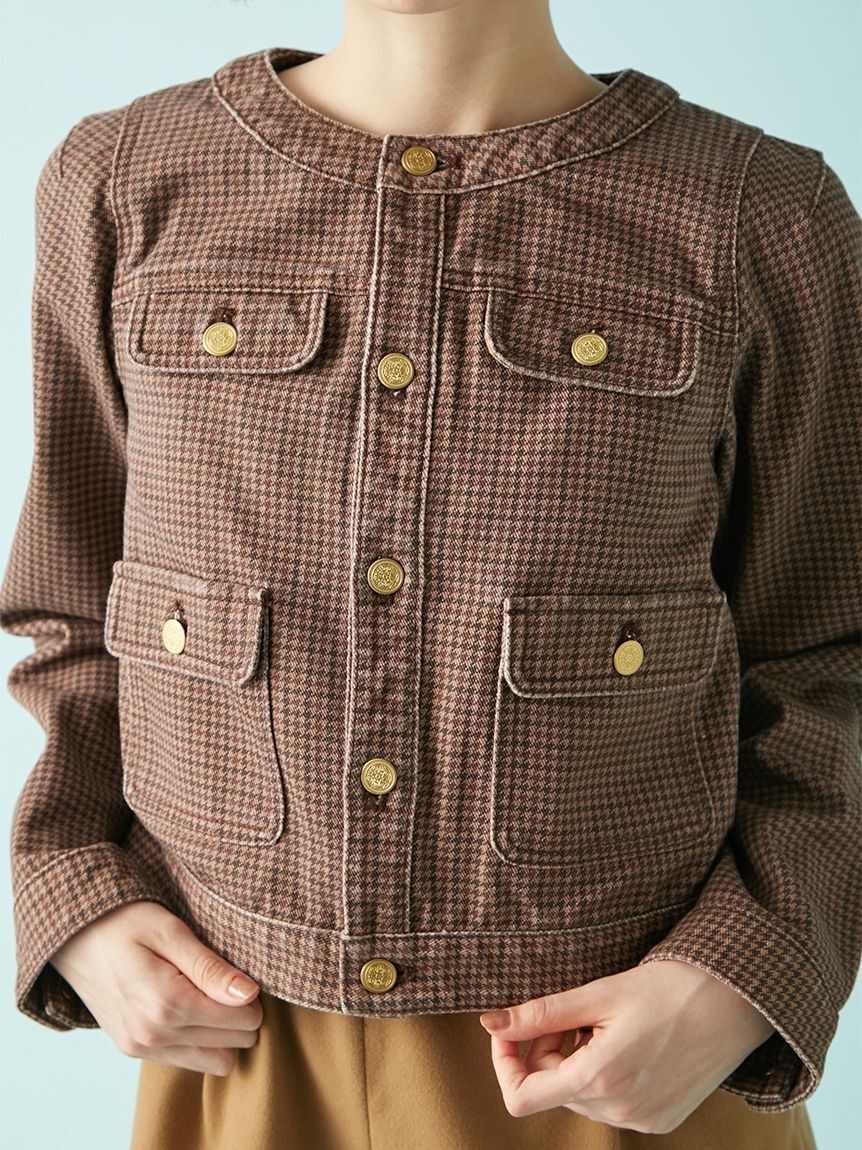 LILY BROWN「【限定カラー】ノーカラークラシカルデニムジャケット」|デニムジャケット|