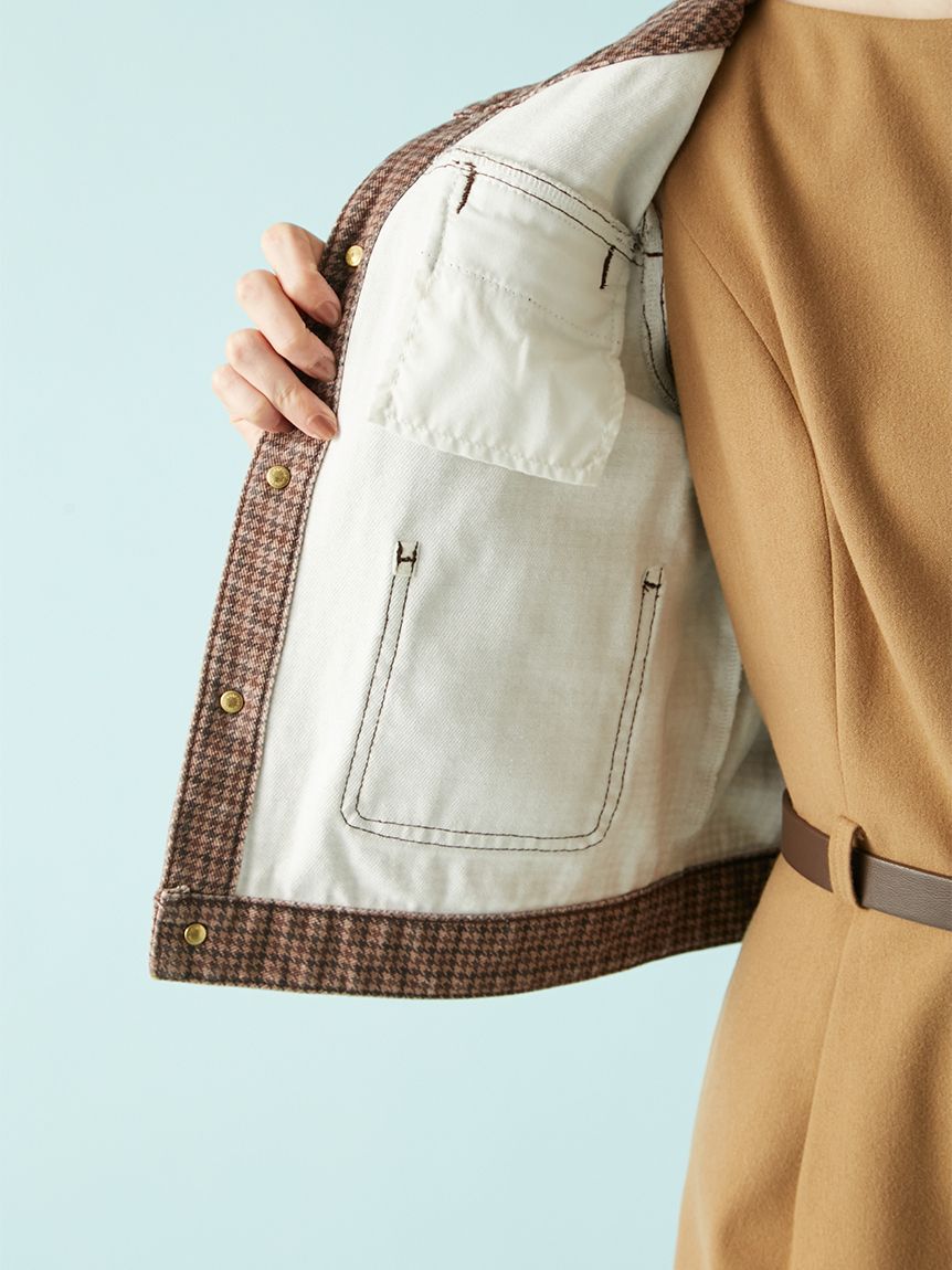 LILY BROWN「【限定カラー】ノーカラークラシカルデニムジャケット」|デニムジャケット|