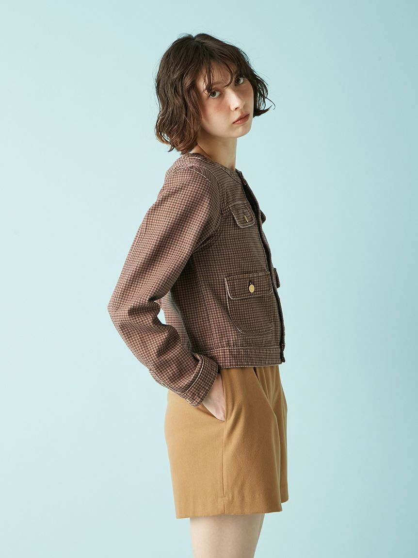 LILY BROWN「【限定カラー】ノーカラークラシカルデニムジャケット」|デニムジャケット|