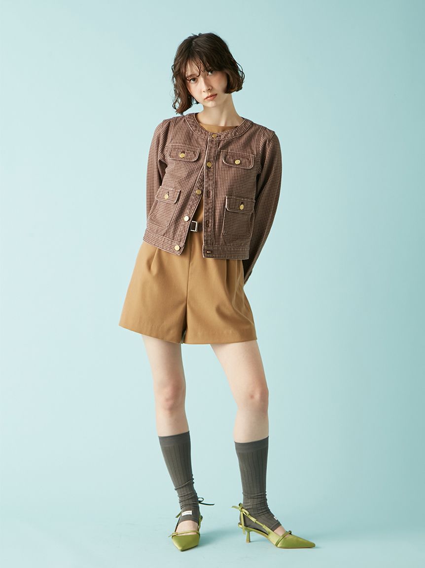 LILY BROWN「【限定カラー】ノーカラークラシカルデニムジャケット」|デニムジャケット|