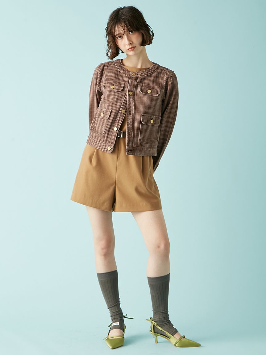 LILY BROWN「【限定カラー】ノーカラークラシカルデニムジャケット」|デニムジャケット|