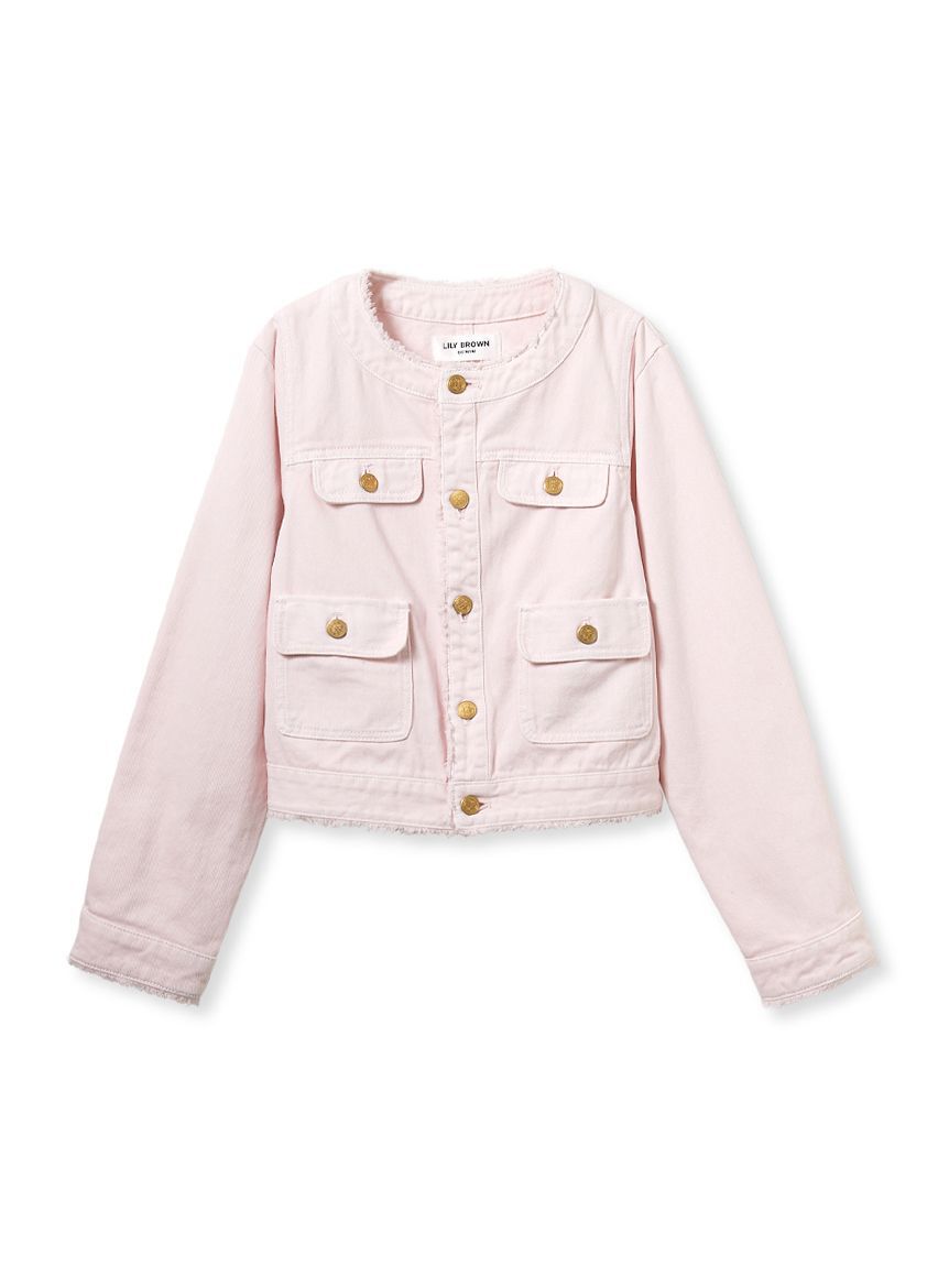 LILY BROWN「【限定カラー】ノーカラークラシカルデニムジャケット」|デニムジャケット|