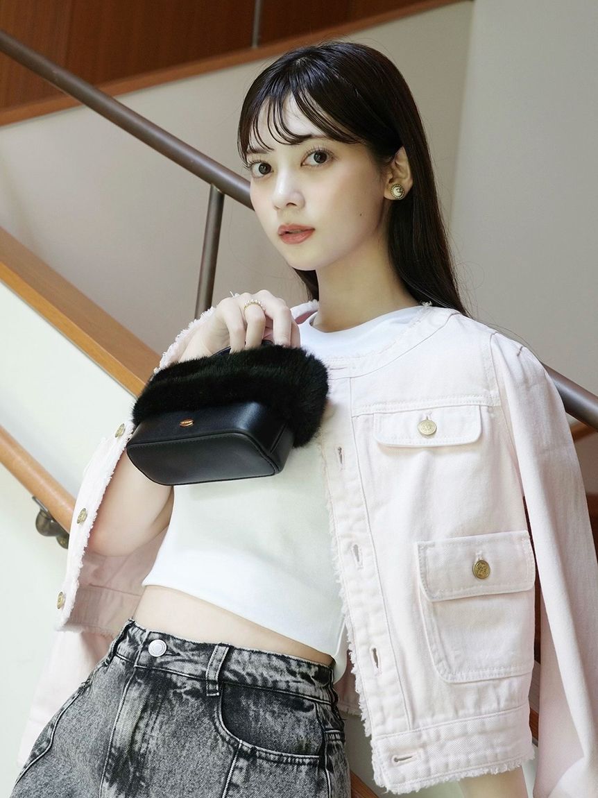 LILY BROWN「【限定カラー】ノーカラークラシカルデニムジャケット」|デニムジャケット|