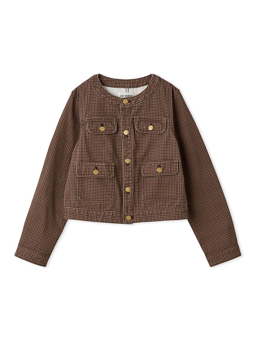 LILY BROWN「【限定カラー】ノーカラークラシカルデニムジャケット」|デニムジャケット|