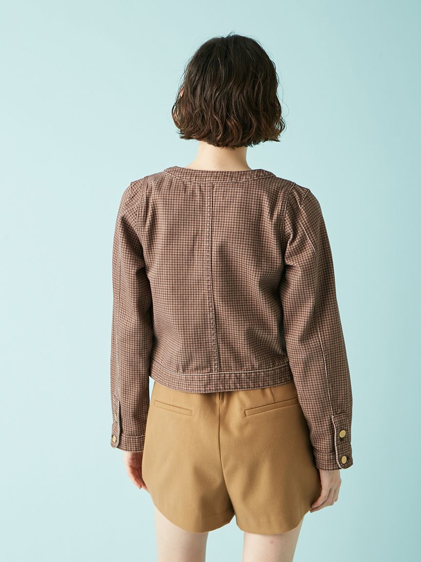 LILY BROWN「【限定カラー】ノーカラークラシカルデニムジャケット」|デニムジャケット|