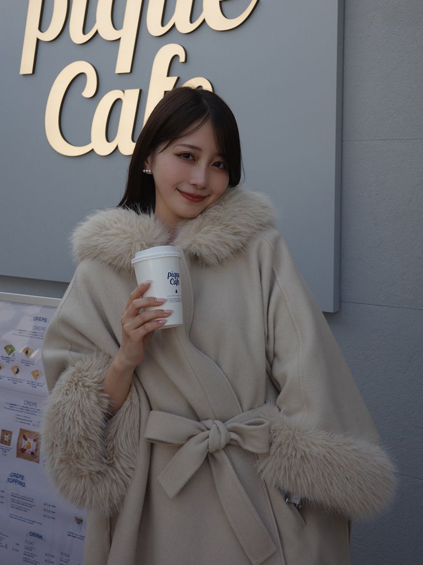 WEB限定カラー】ファーポンチョコート（CELFORD）｜ルミネの