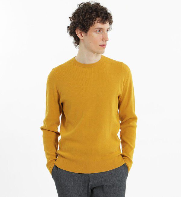 MACKINTOSH PHILOSOPHY「ミニワッフル クルーネックニット」|ニット・セーター|イエロー