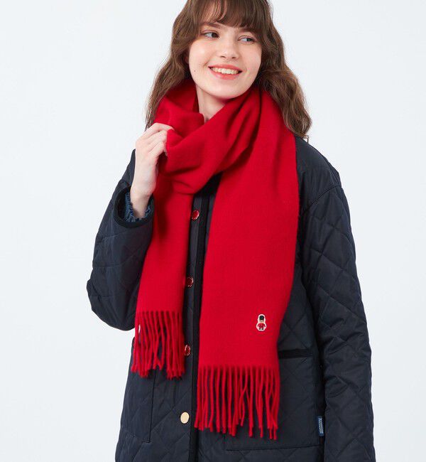 MACKINTOSH PHILOSOPHY「【WEB&一部店舗限定】バッキンガムベア ウールマフラー」|マフラー|レッド