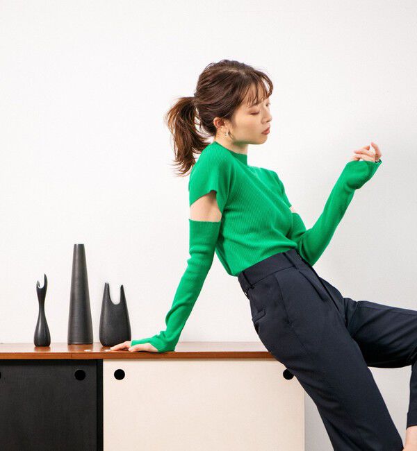  「【石井亜美AmiIshiiコラボ】アームウォーマーニットプルオーバー」|ニット・セーター|