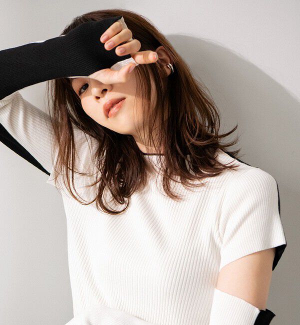  「【石井亜美AmiIshiiコラボ】アームウォーマーニットプルオーバー」|ニット・セーター|