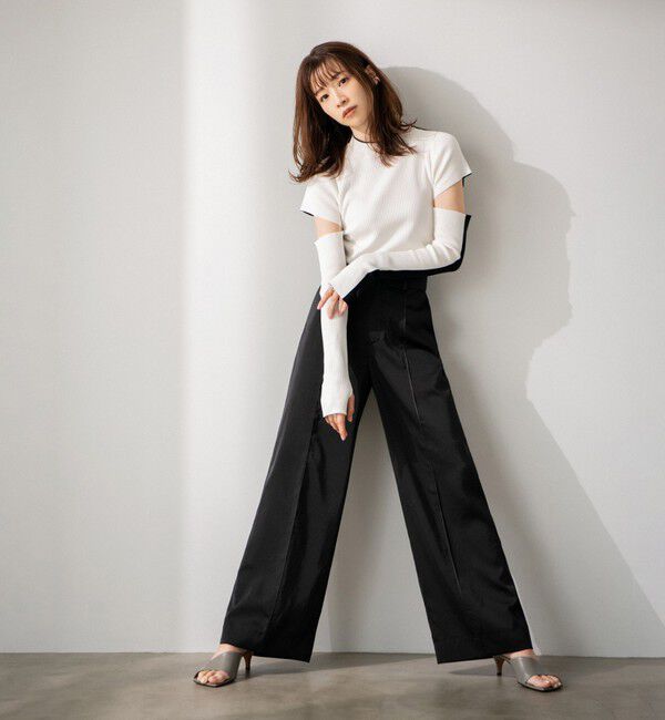  「【石井亜美AmiIshiiコラボ】アームウォーマーニットプルオーバー」|ニット・セーター|