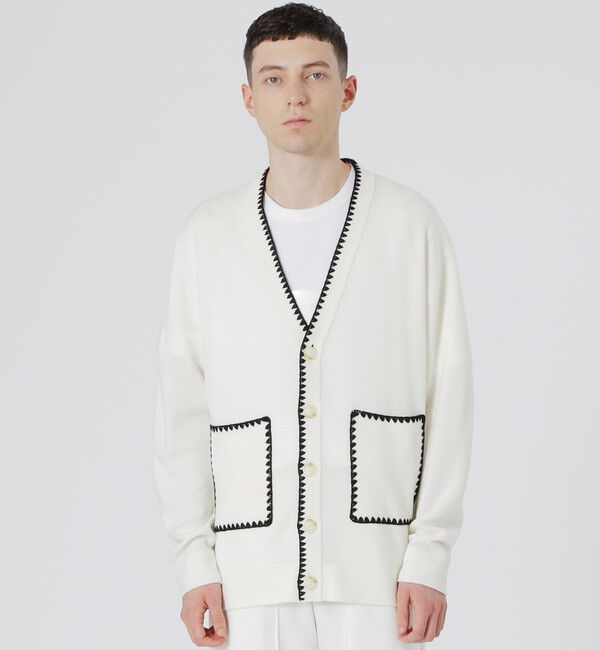  「【UNISEX】エンブロイダリーカーディガン」|ニット・セーター|ホワイト