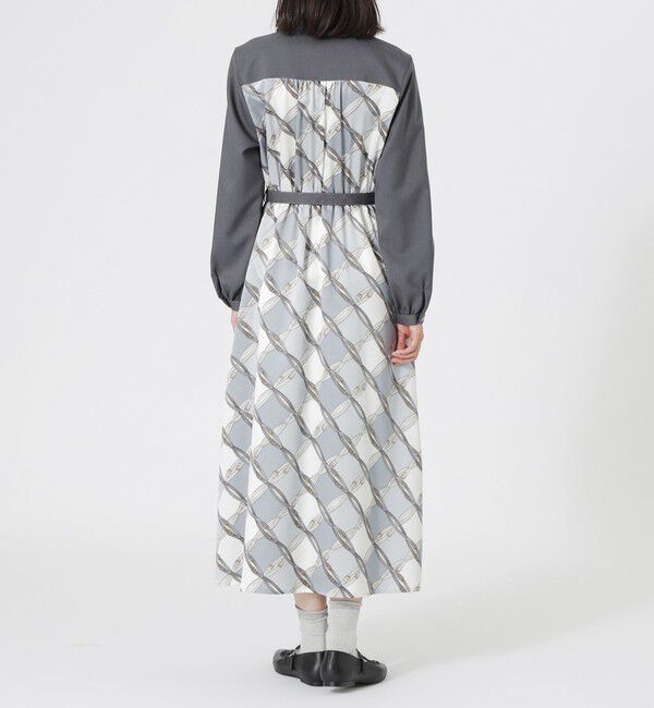  「バックスカーフシャツワンピース」|ワンピース|