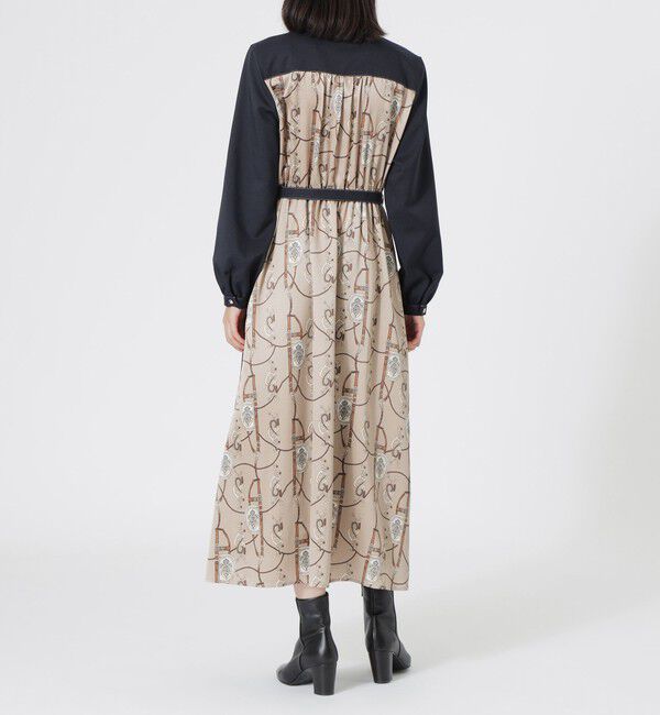  「バックスカーフシャツワンピース」|ワンピース|