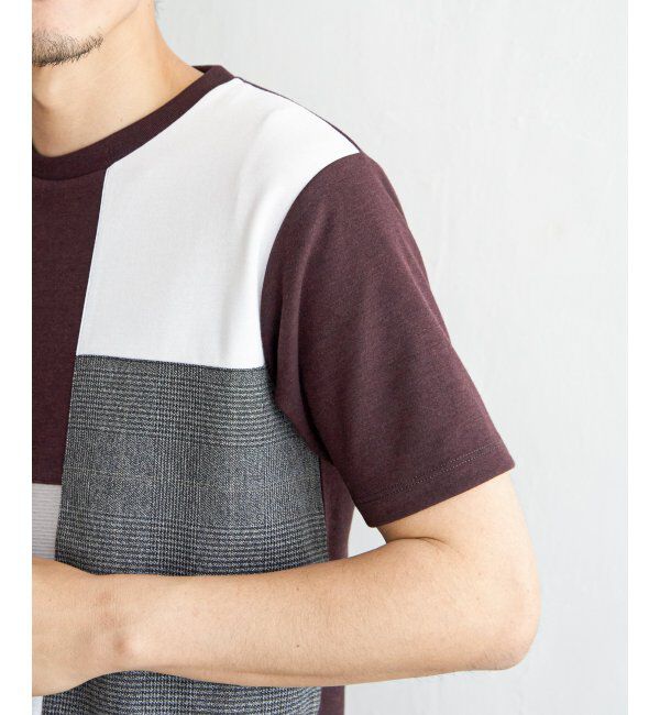 ikka「ブロックスグレンチェックキリカエＴ」|Tシャツ・カットソー|