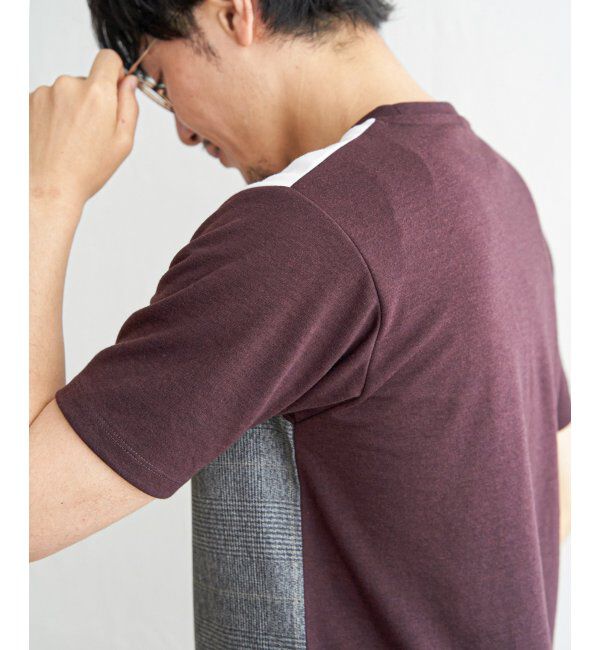 ikka「ブロックスグレンチェックキリカエＴ」|Tシャツ・カットソー|