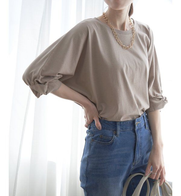 ikka「冷感ツイストドルマンプルオーバー」|プルオーバー|ベージュ