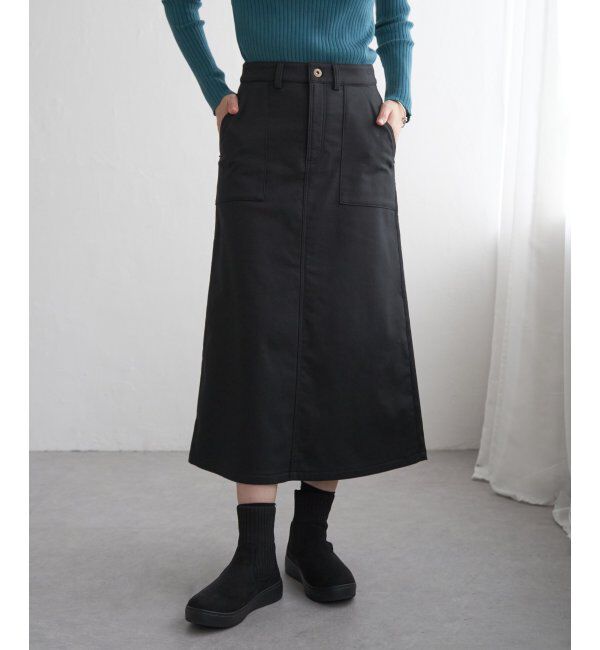 ikka「ボンディングベイカースカート」|スカート|