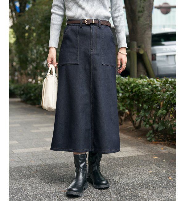 ikka「ボンディングベイカースカート」|スカート|