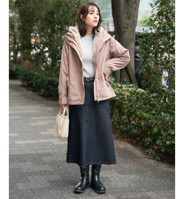 ikka「ボンディングベイカースカート」|スカート|