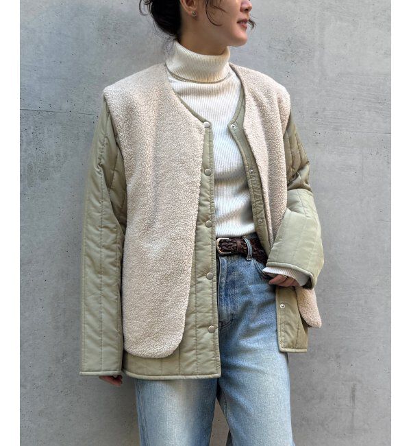 Lbc with Life「【2点セット】ボアベストキルトアウターセット」|ブルゾン・スタジャン|