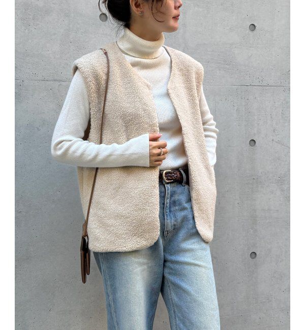 Lbc with Life「【2点セット】ボアベストキルトアウターセット」|ブルゾン・スタジャン|