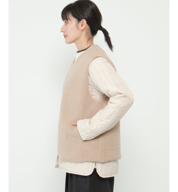 Lbc with Life「【2点セット】ボアベストキルトアウターセット」|ブルゾン・スタジャン|