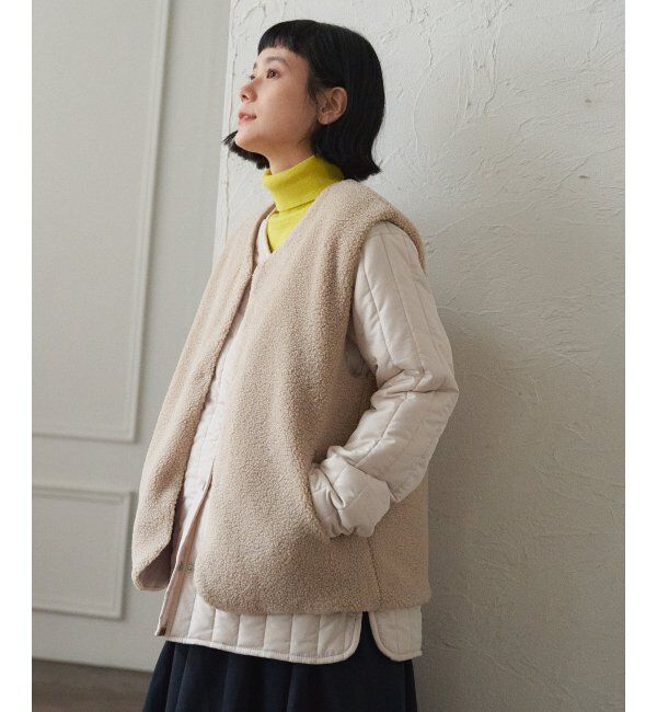 Lbc with Life「【2点セット】ボアベストキルトアウターセット」|ブルゾン・スタジャン|