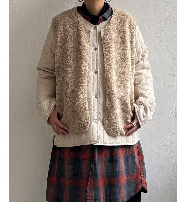 Lbc with Life「【2点セット】ボアベストキルトアウターセット」|ブルゾン・スタジャン|