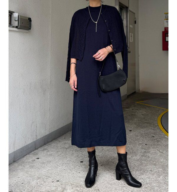 Lbc with Life「【2点セット】透かし編みカーデセットニットワンピ」|ワンピース|