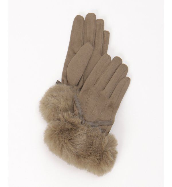 Lbc with Life「リボン＆ファー付きグローブ」|手袋|