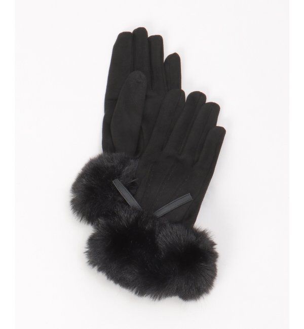 Lbc with Life「リボン＆ファー付きグローブ」|手袋|