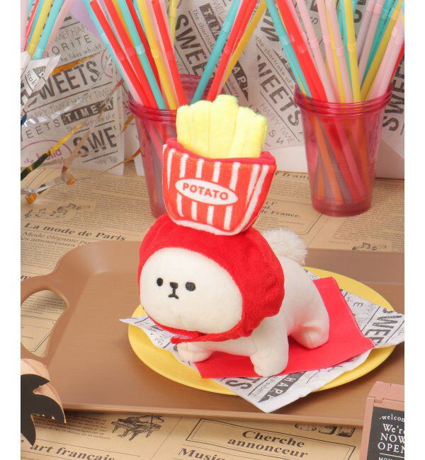 Lbc with Life「PLUFFY かぶりもの ポテト」|クッション・クッションカバー|オレンジ