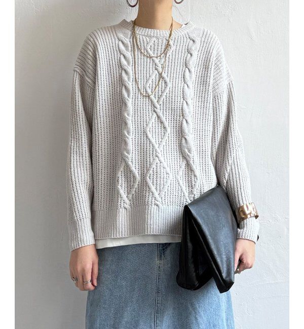 Lbc with Life「マットモールケーブルニットプルオーバー」|カーディガン|