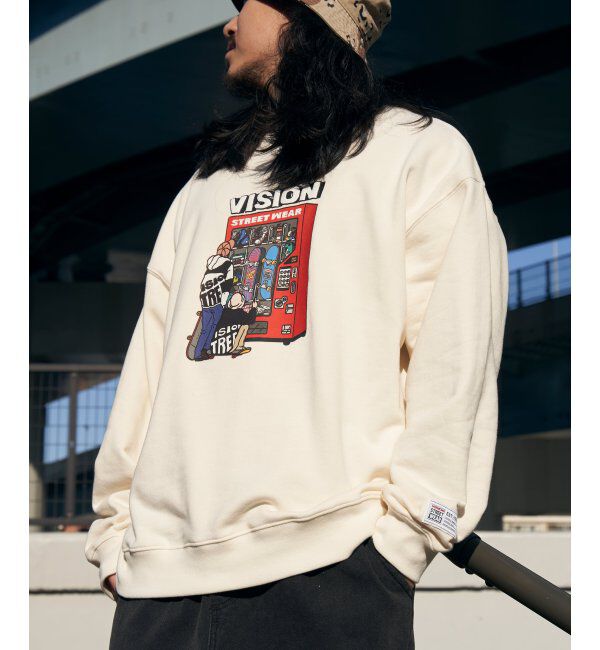 VENCE share style「VISION STREET WEAR ビジョンストリートウェア スケボー自販機トレーナー」|スウェット・ジャージ|オフホワイト