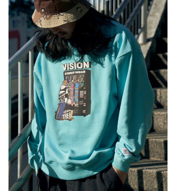 VENCE share style「VISION STREET WEAR ビジョンストリートウェア スケボー自販機トレーナー」|スウェット・ジャージ|スカイブルー