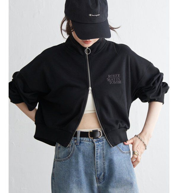 VENCE share style「裏毛ショートブルゾン」|スウェット・ジャージ|ブラック