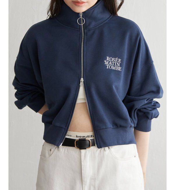 VENCE share style「裏毛ショートブルゾン」|スウェット・ジャージ|ネイビーブルー