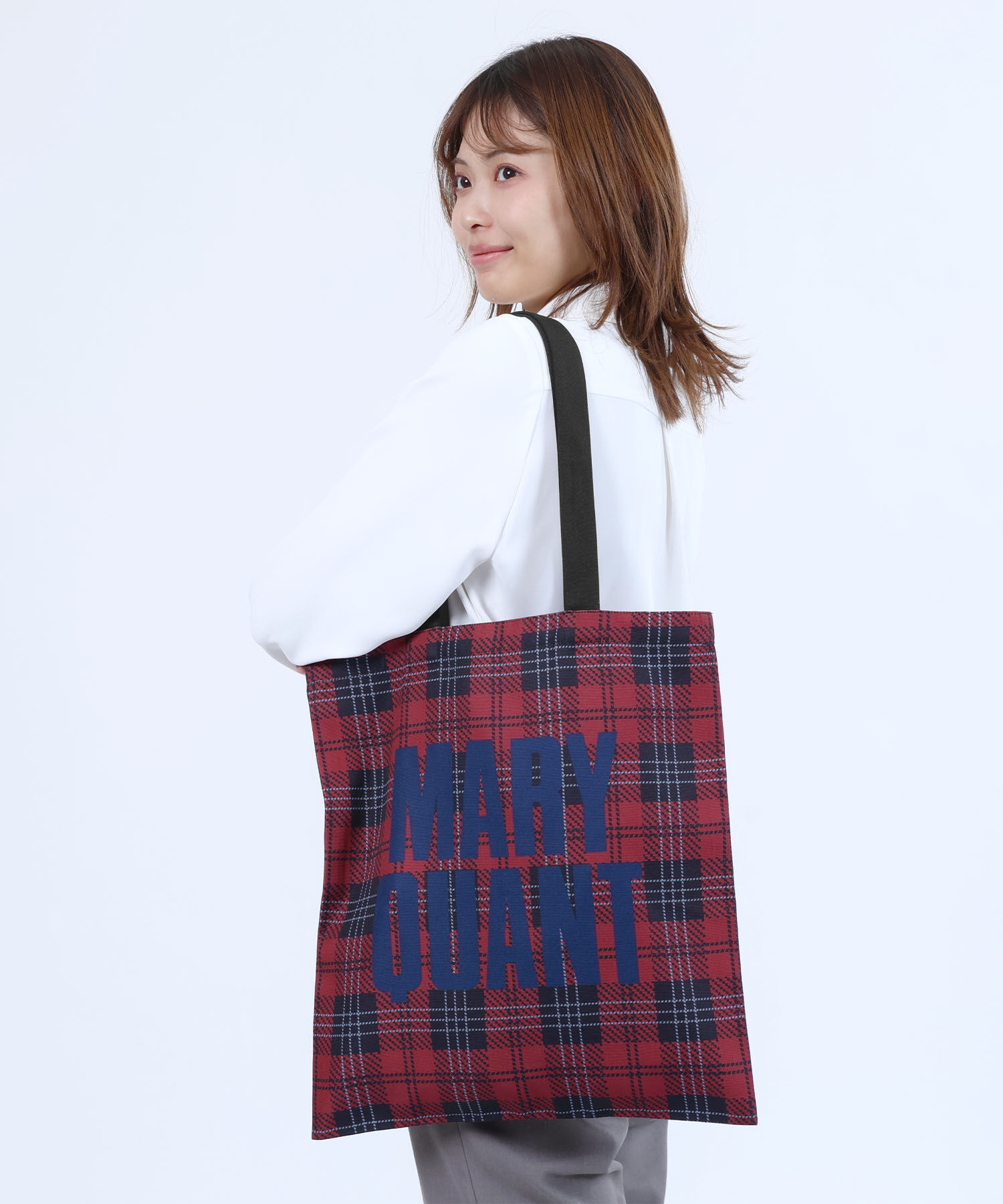 MARY QUANT「ポリキャンバスロゴ トート」|トートバッグ|レッド