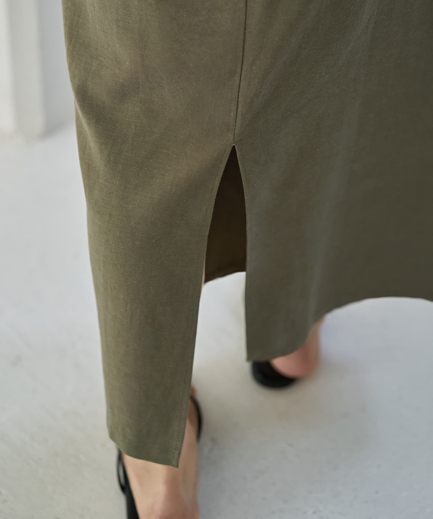 STYLE DELI「コットン混紡ストレートロングスカート」|タイト|