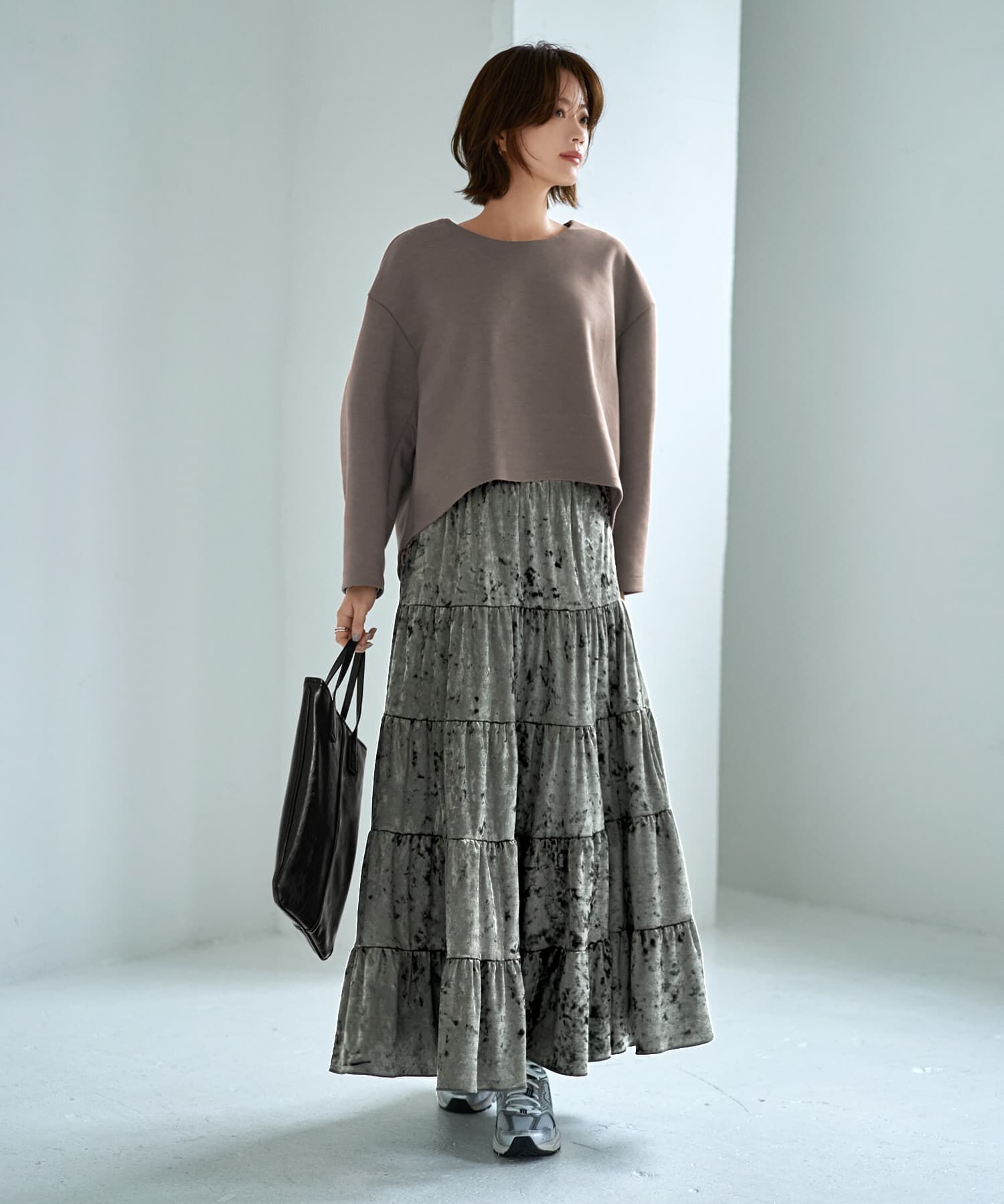 STYLE DELI「５段ティアードベロアスカート」|スカート|
