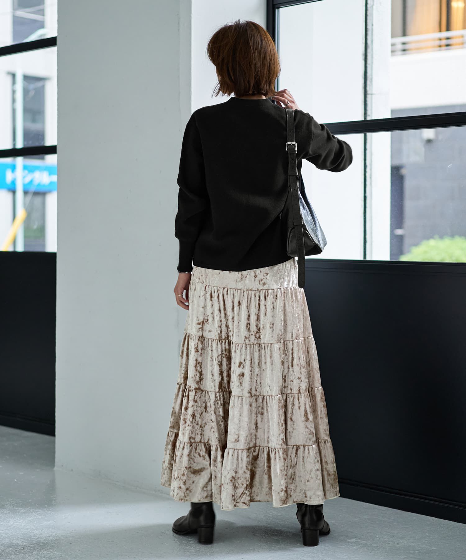 STYLE DELI「５段ティアードベロアスカート」|スカート|