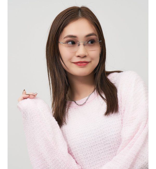  「SUNCUTGlasses/UV100%CUT リムレス サングラス | チタン [度無し専用] カラーレンズ 紫外線対策 UVカット」|サングラス|シルバー