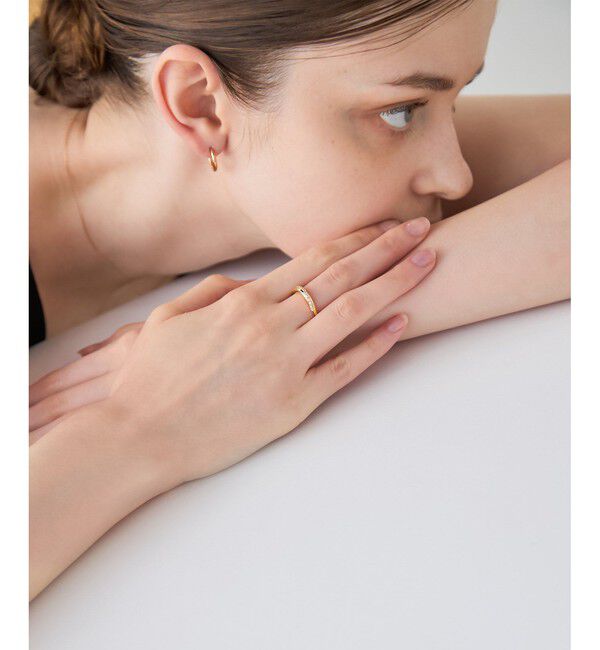 ete「[ONLINE Limited] ビジュー クレセントムーン リング」|リング|