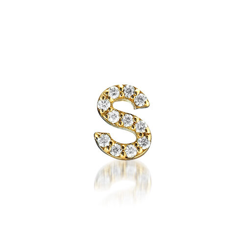 STAR JEWELRY「TINY STUDS INITIAL (S)」|ピアス|イエローゴールド