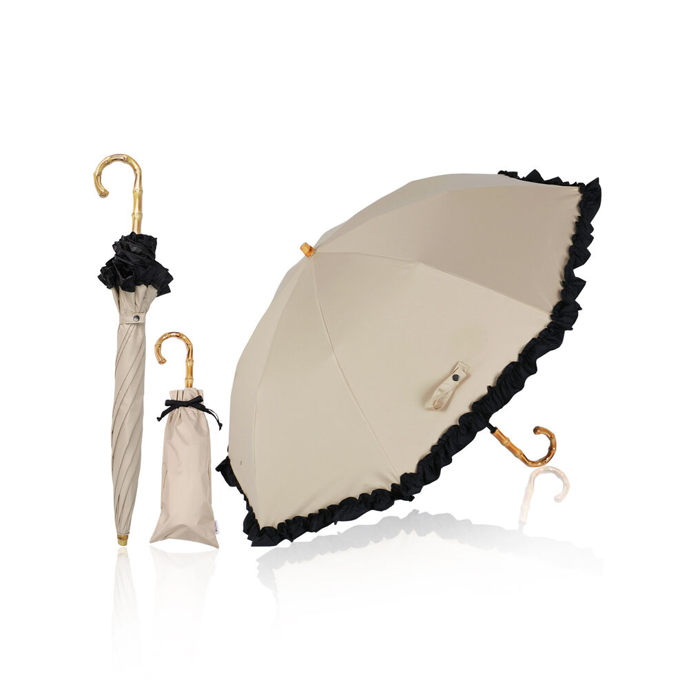 BACKYARD FAMILY「KIZAWA 日傘 UVカット 100 遮光 通販 晴雨兼用傘 折りたたみ日傘 折り畳み日傘」|傘|ベージュ1