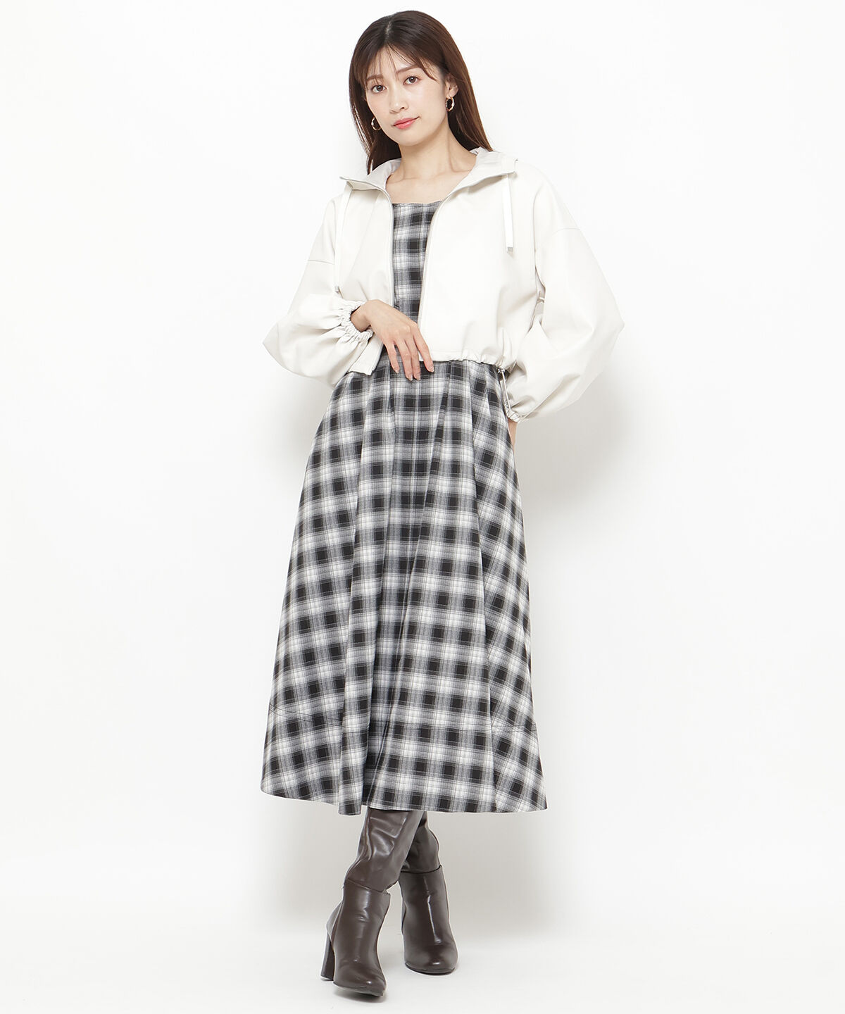 アンドクチュール「フェイクレザークロップドマンパ」|アウトドア|