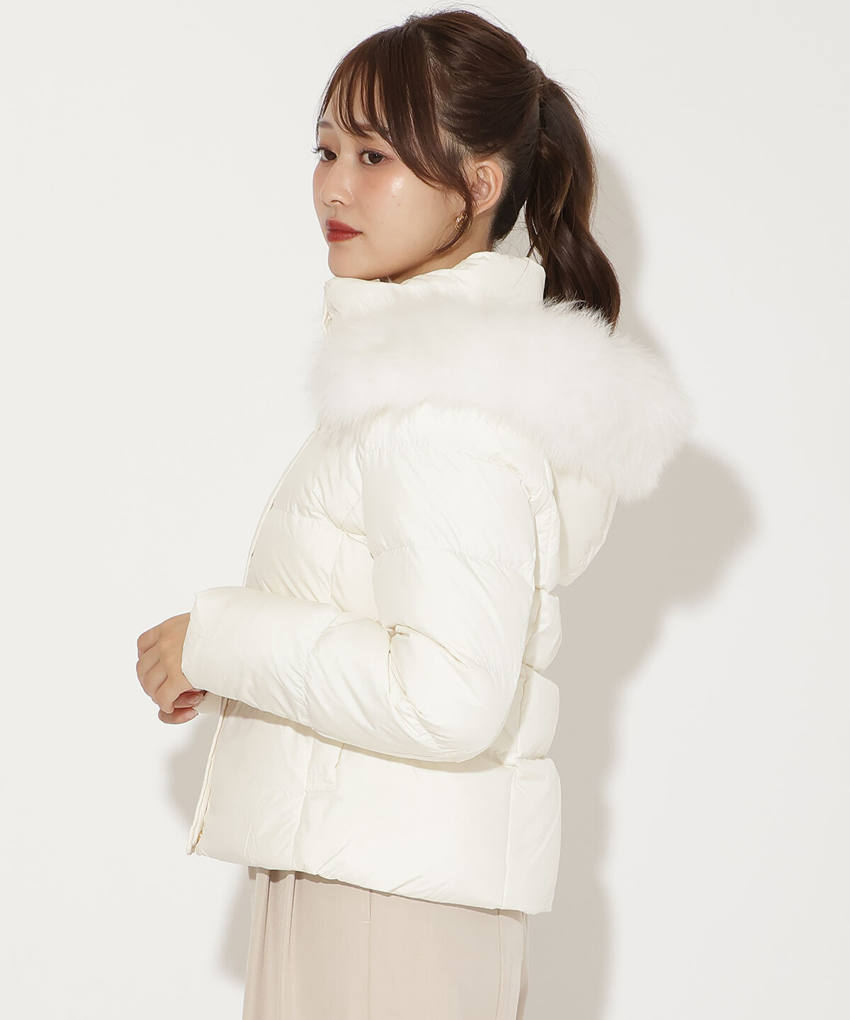 アンドクチュール「FOXファー付きショートダウン」|ダウン|