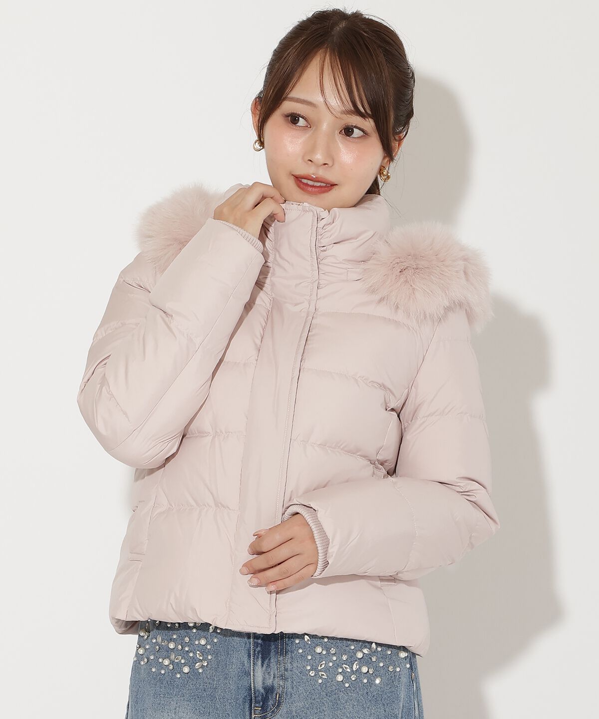 アンドクチュール「FOXファー付きショートダウン」|ダウン|